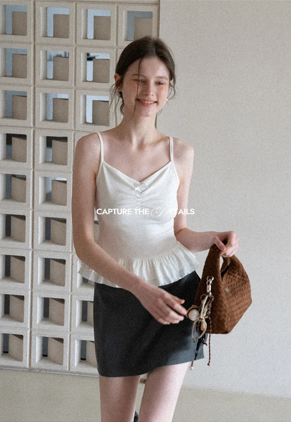 floral peplum tank top with ruffle hem