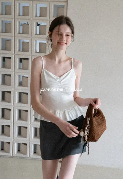 floral peplum tank top with ruffle hem