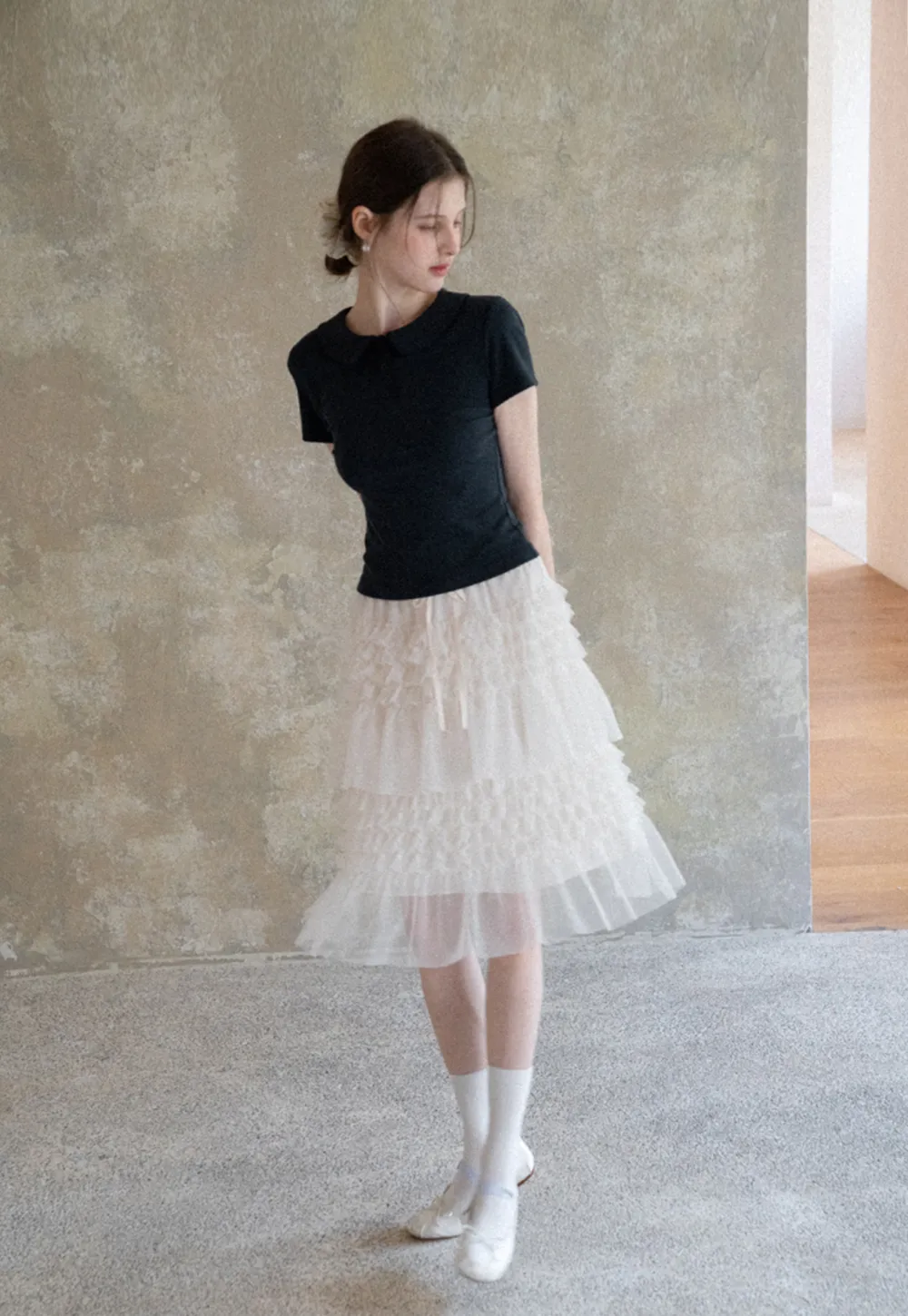 Short Sleeve Collared Button Front T Shirt