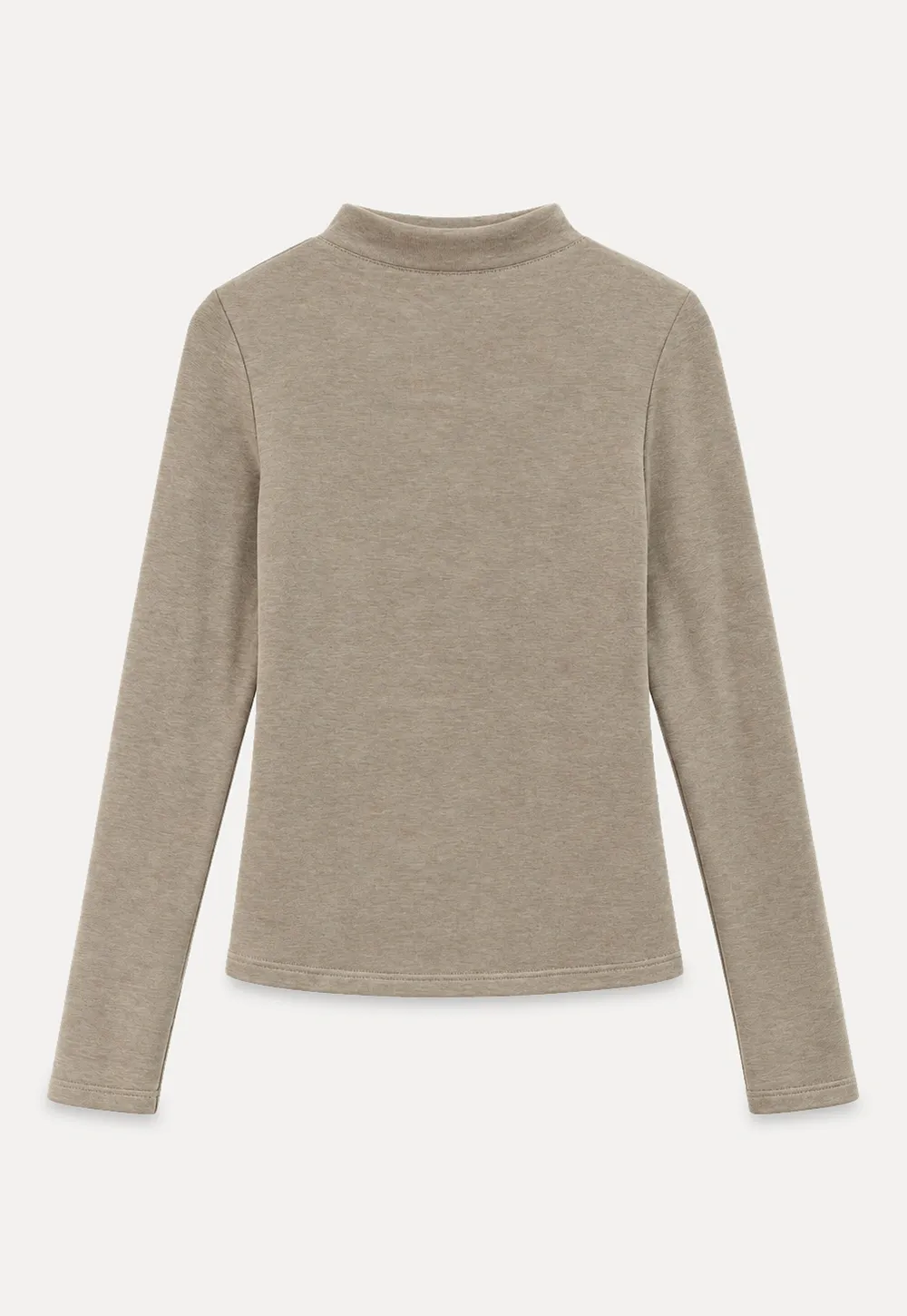 Asymmetrical Draped High Neck Long Sleeve Top