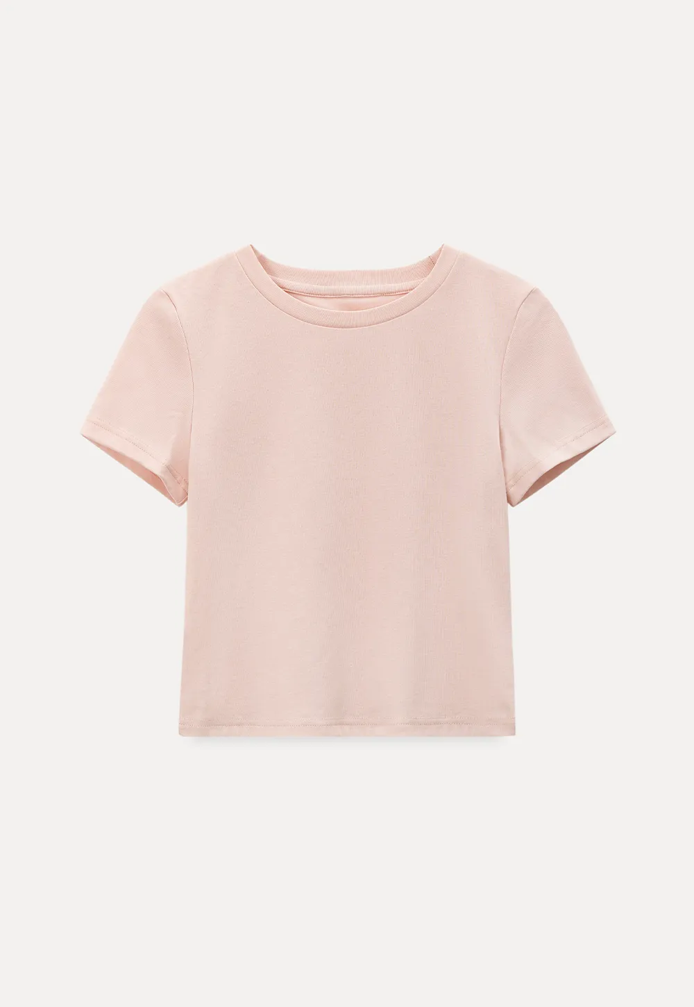 Short Sleeve Crew Neck T Shirt with Sheer Scarf Detail