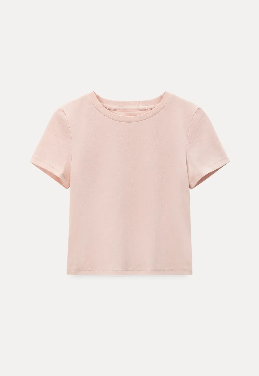 Short Sleeve Crew Neck T Shirt with Sheer Scarf Detail