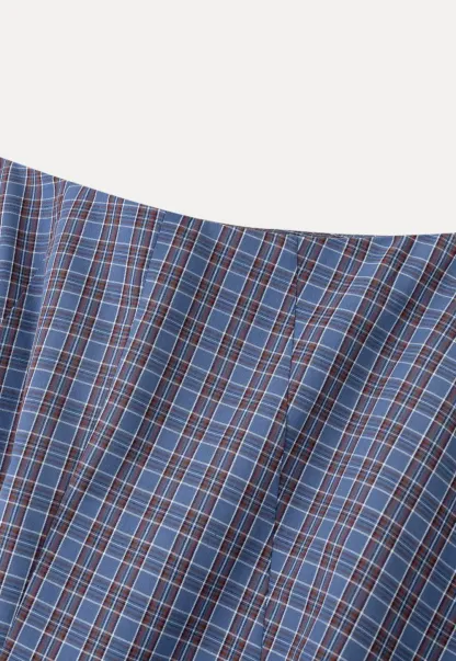 Plaid A-line Midi Skirt