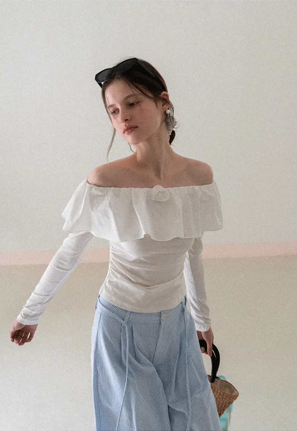 Wide Leg Pleated Casual Pants with Drawstring Waist