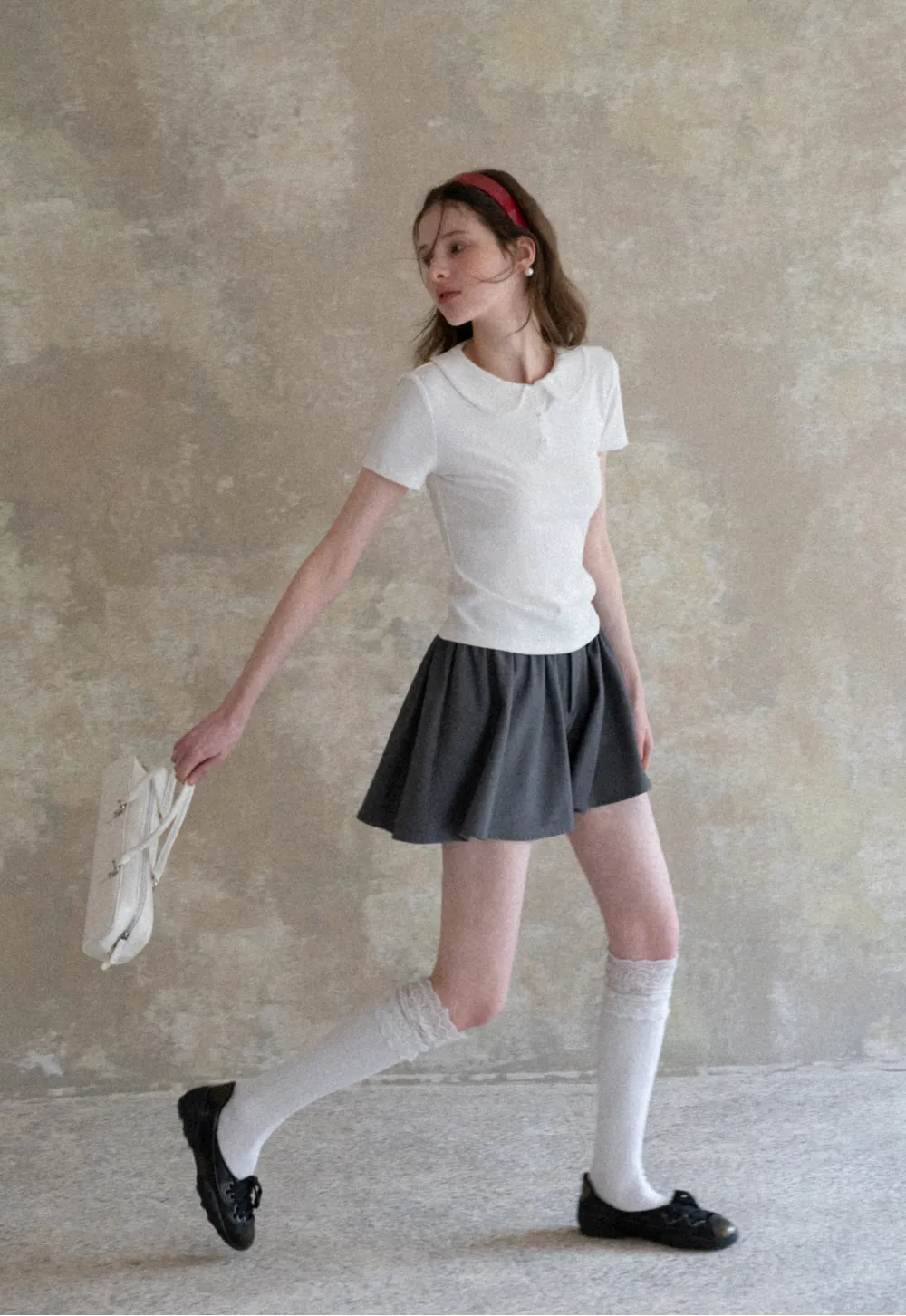 Short Sleeve Collared Button Front T Shirt