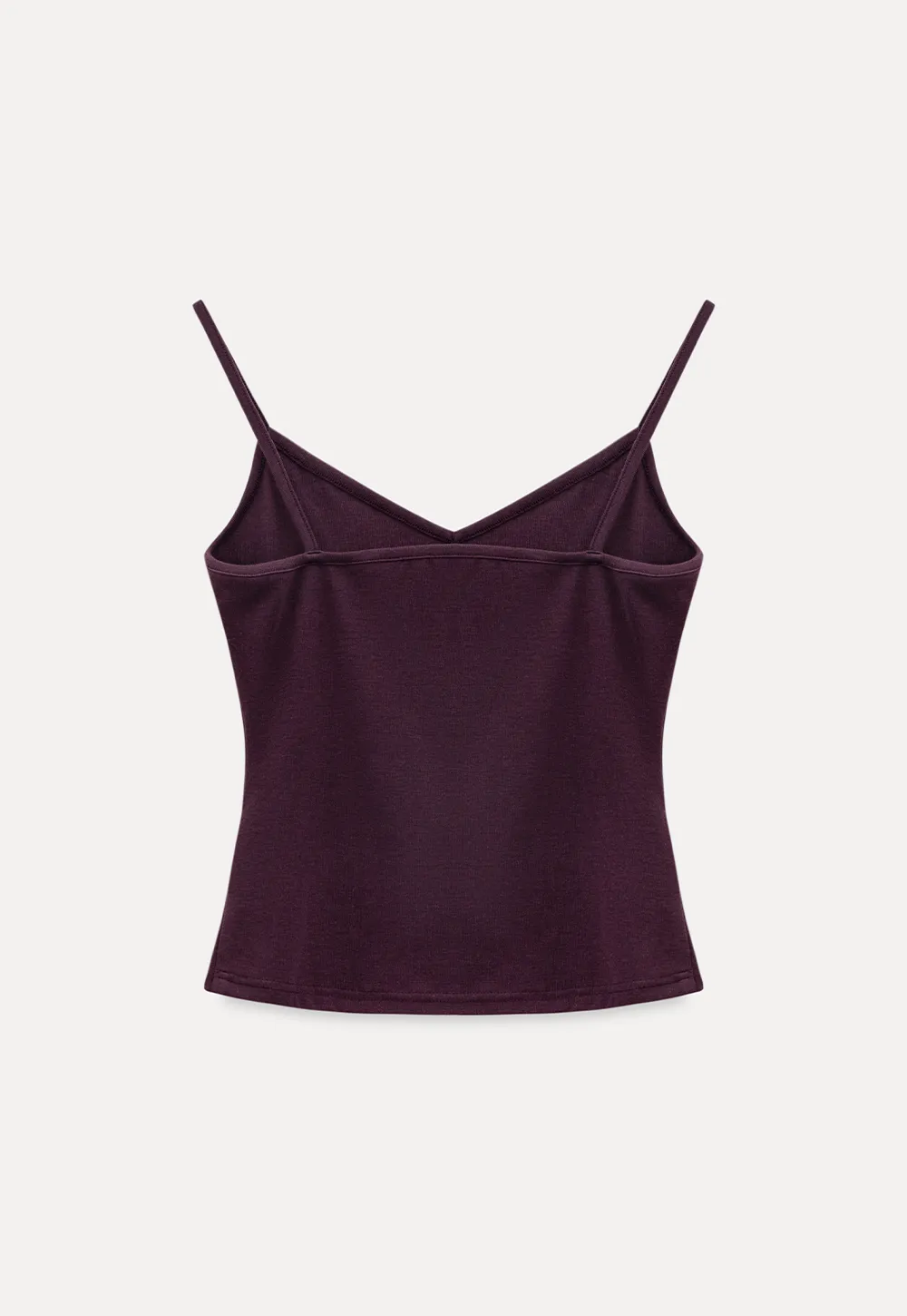 V neck thin strap fitted tank top