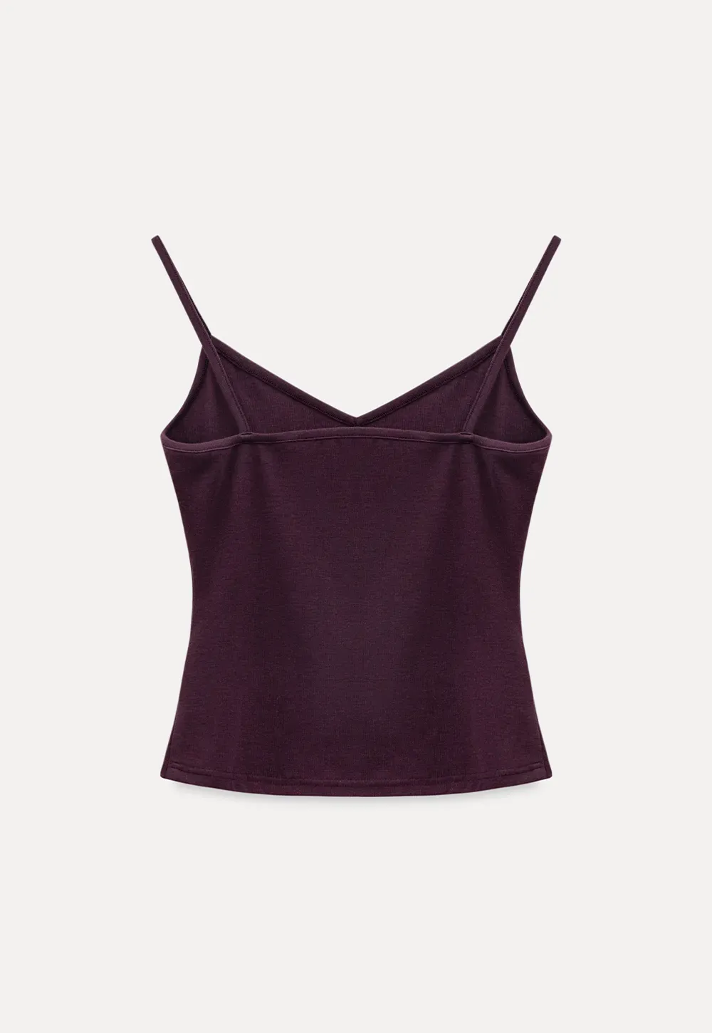 V neck thin strap fitted tank top