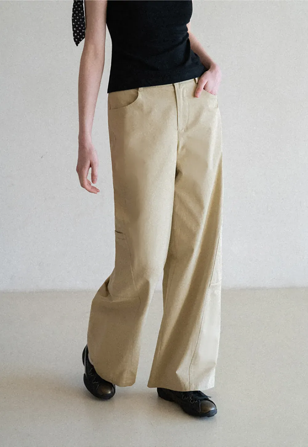 Wide Leg Casual Pants with Front Pockets