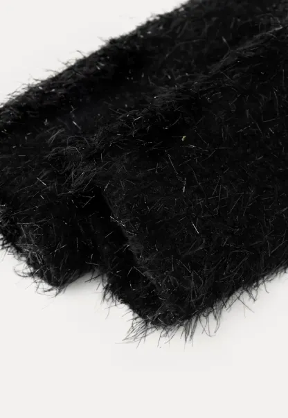 Fuzzy Knit Short Jacket with Button Detail