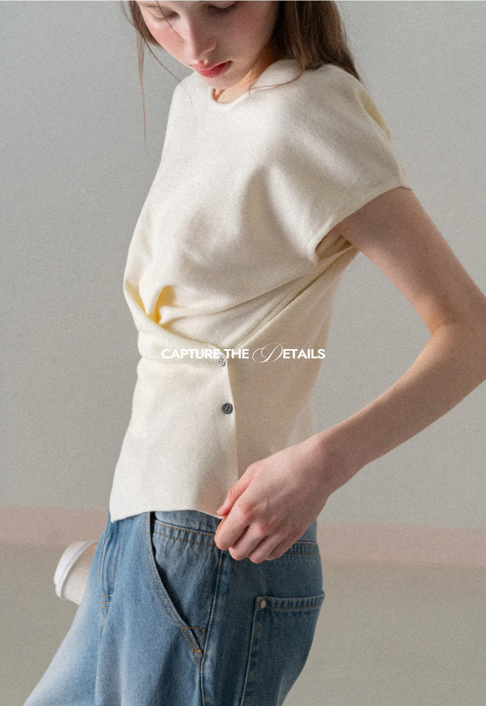 Lightweight Knit Top with Asymmetrical Hem