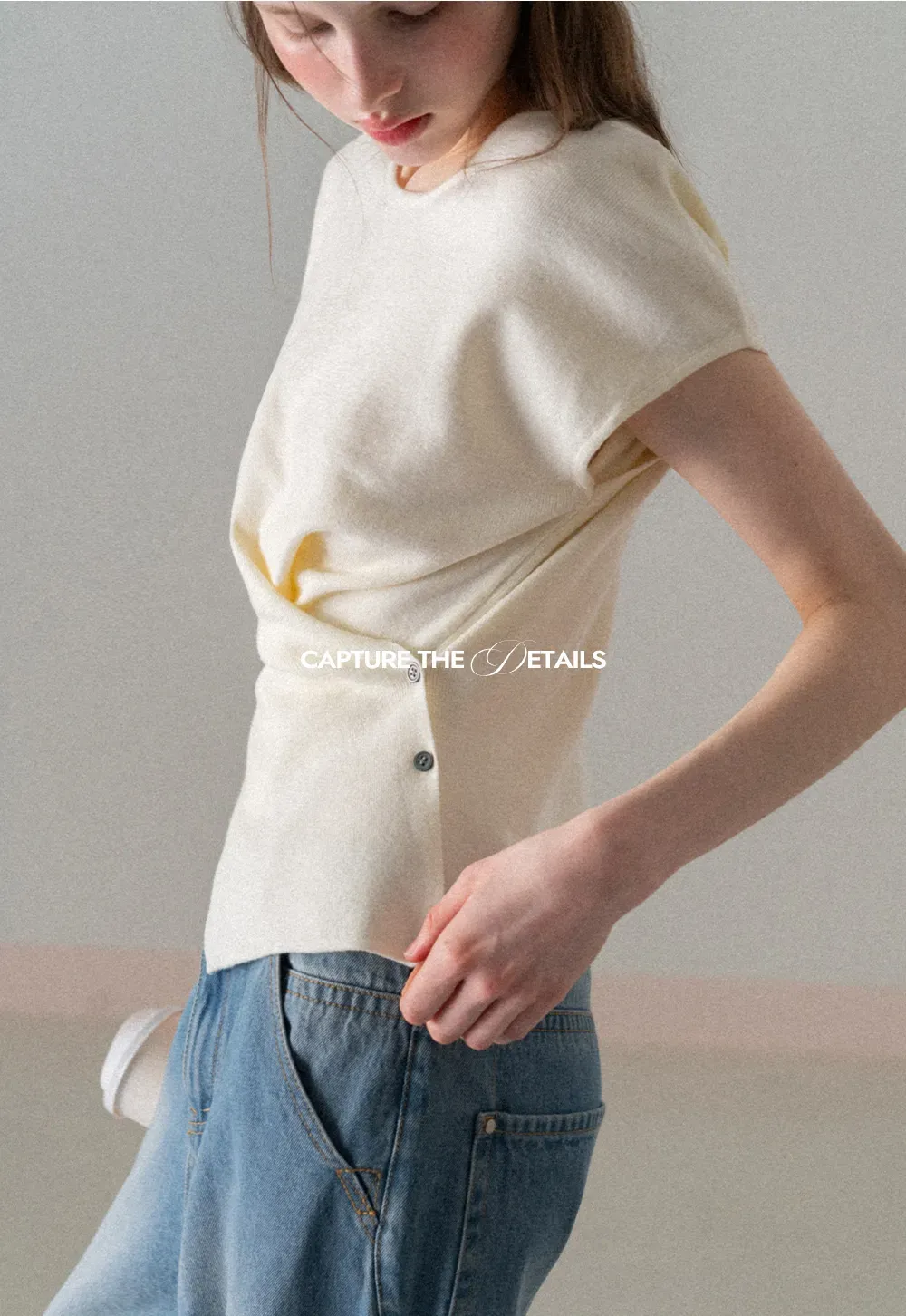 Lightweight Knit Top with Asymmetrical Hem