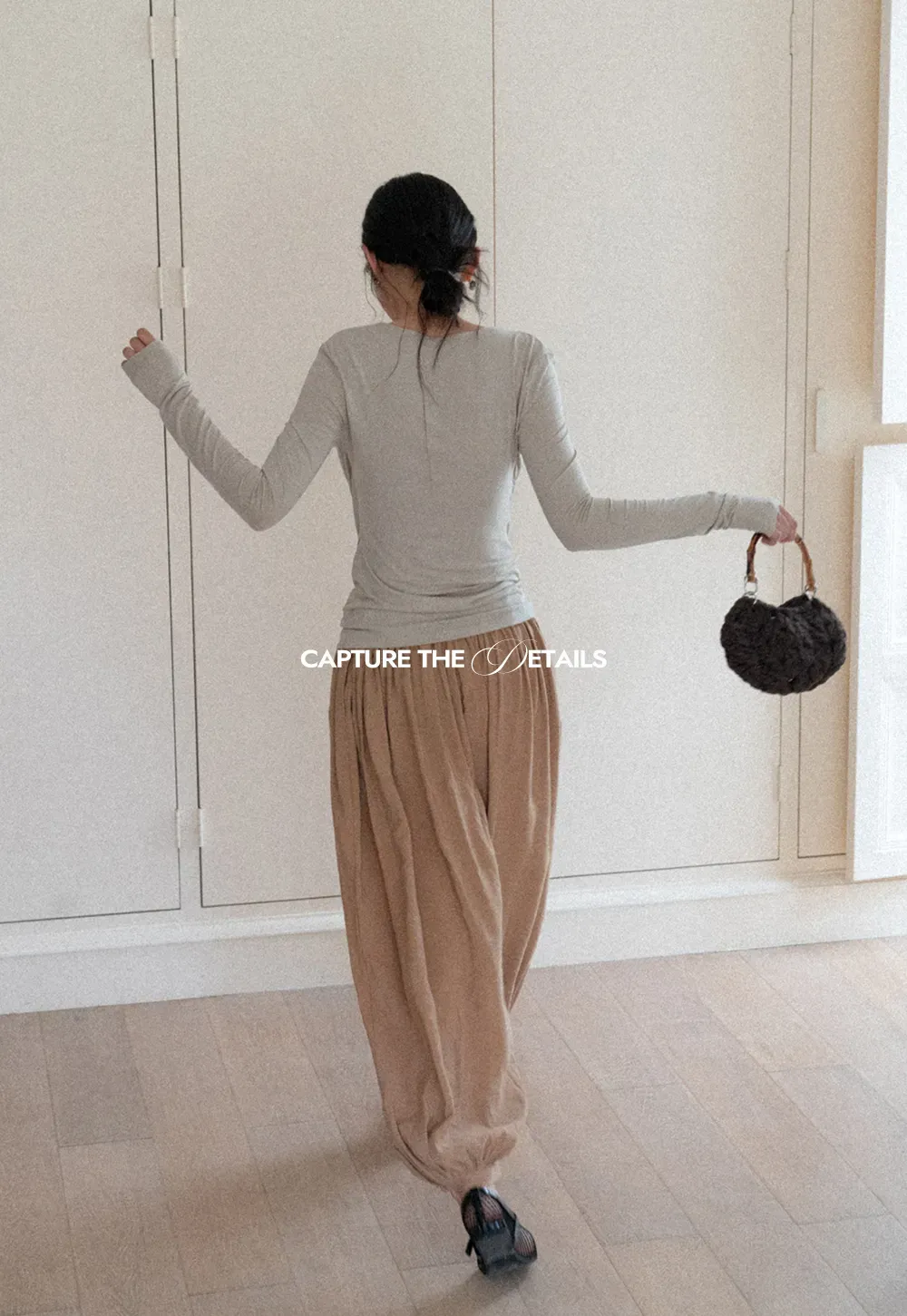 Loose Fit Elastic Waist Wide Leg Pants