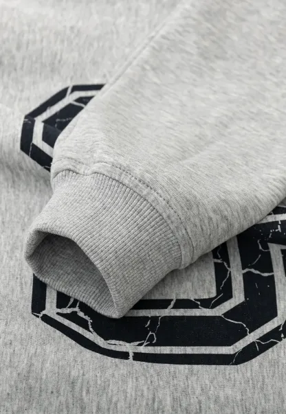 Off Shoulder Sweatshirt with Number Print