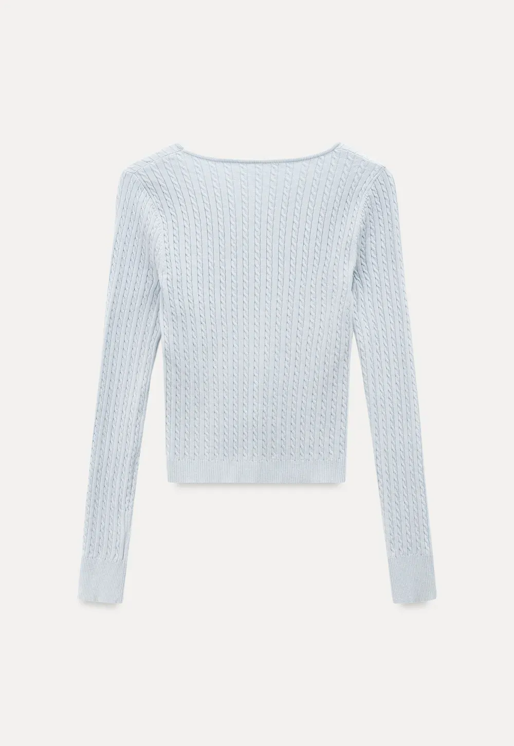 V Neck Cable Knit Sweater Top