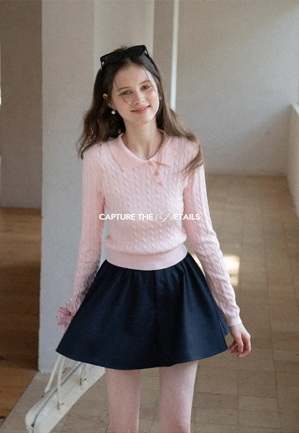 Pleated A-line Mini Skirt with Waistband