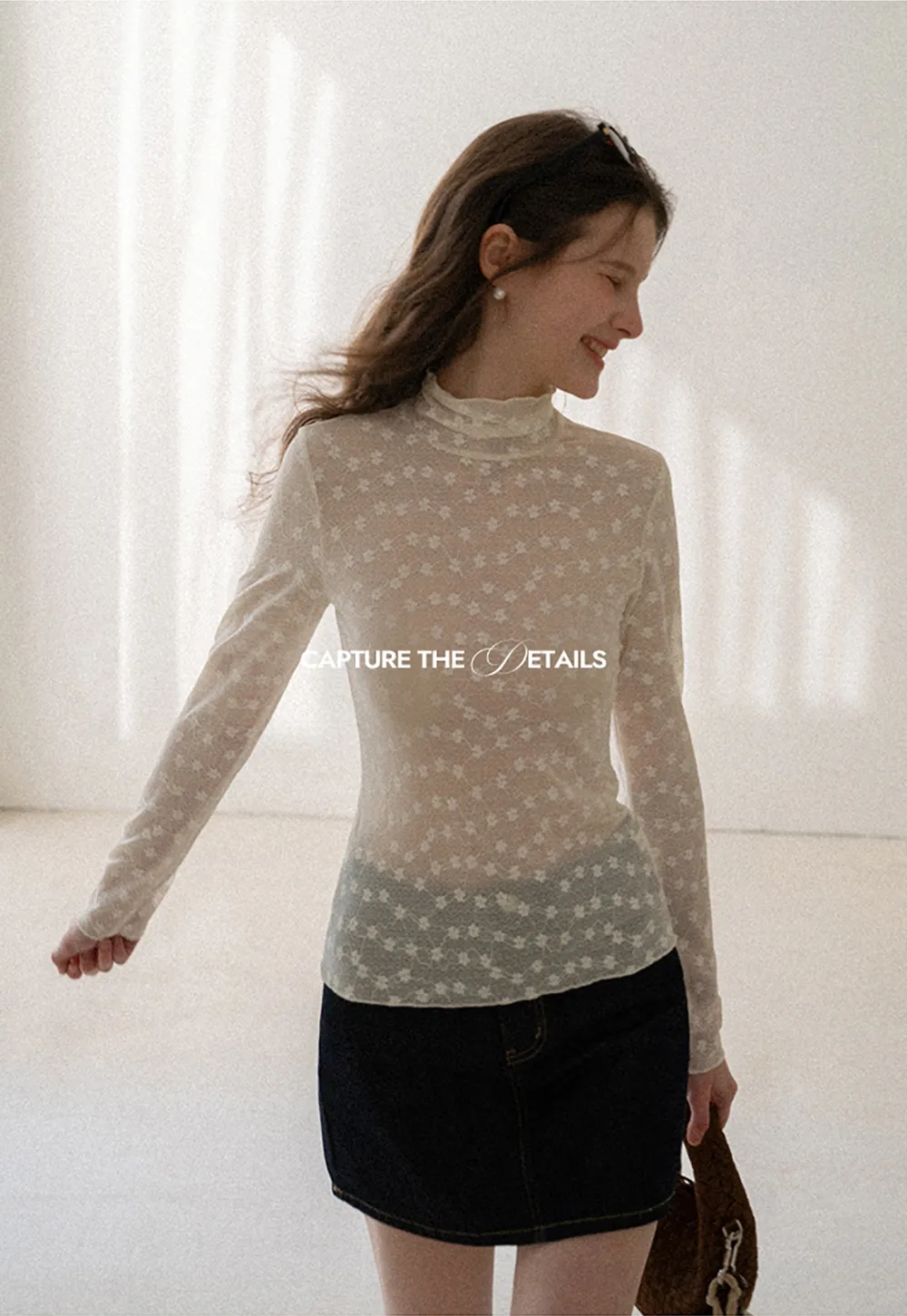 Sheer Star Print Long Sleeve Top