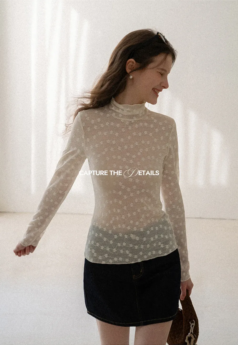 Sheer Star Print Long Sleeve Top