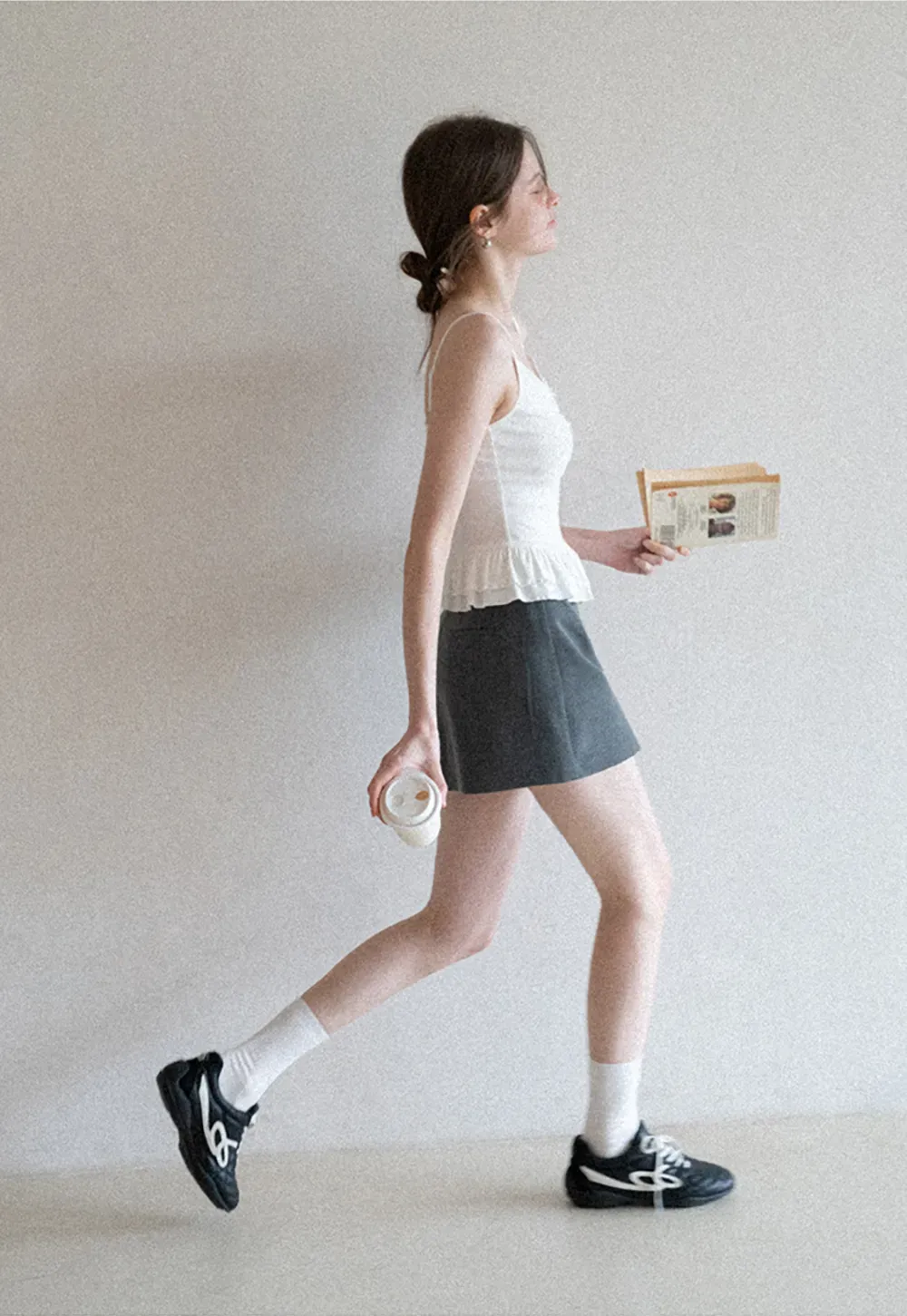 floral peplum tank top with ruffle hem