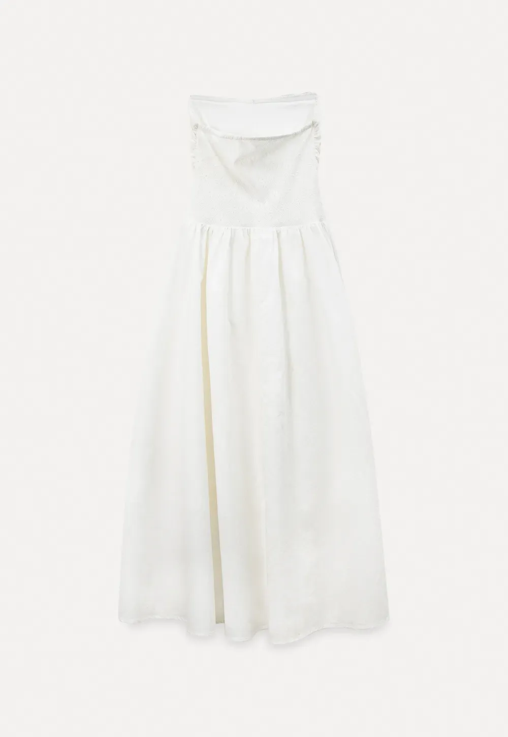 Strapless Maxi Dress with Front Bow Detail