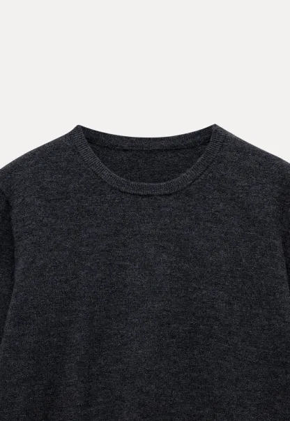 Womens Knit Sweater with Lace Hem