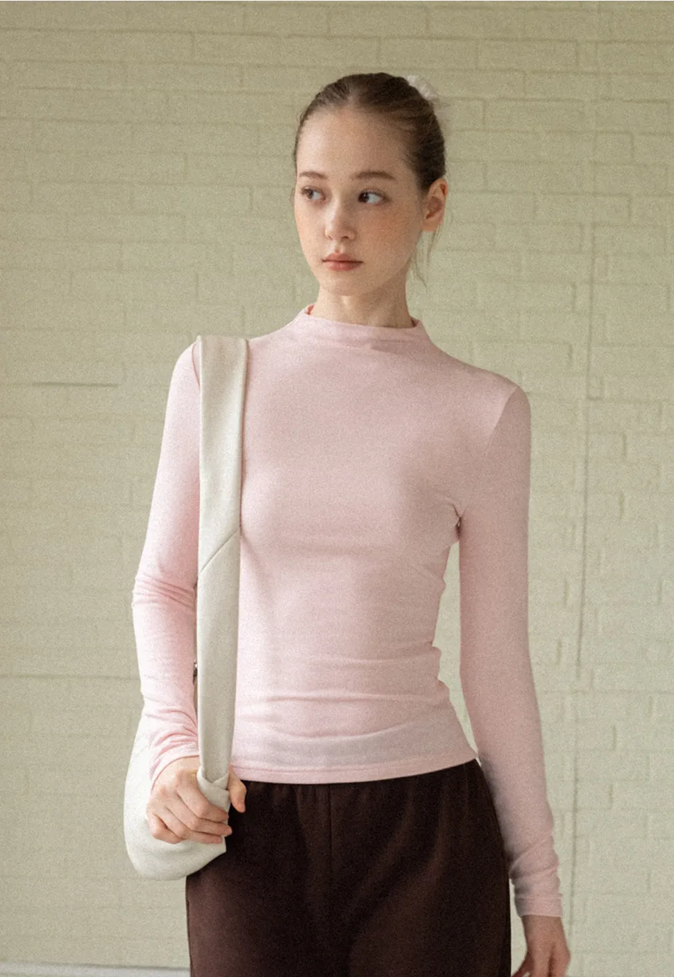 Basic Mock Neck Long Sleeve Top