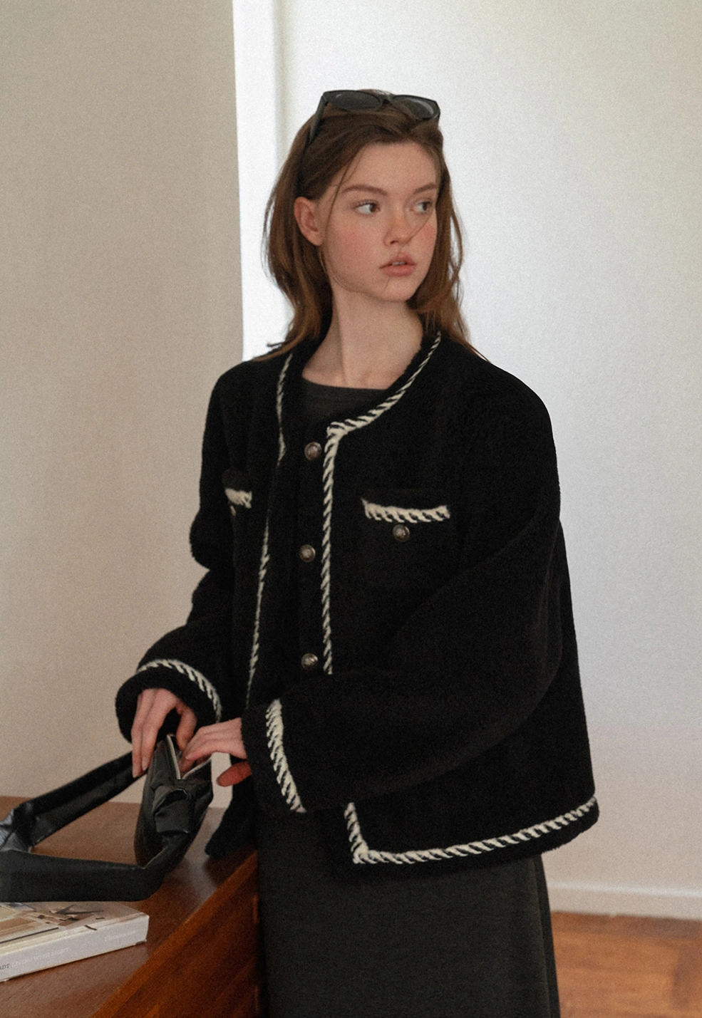 Chanel-Inspired Woven Quilted Short Jacket