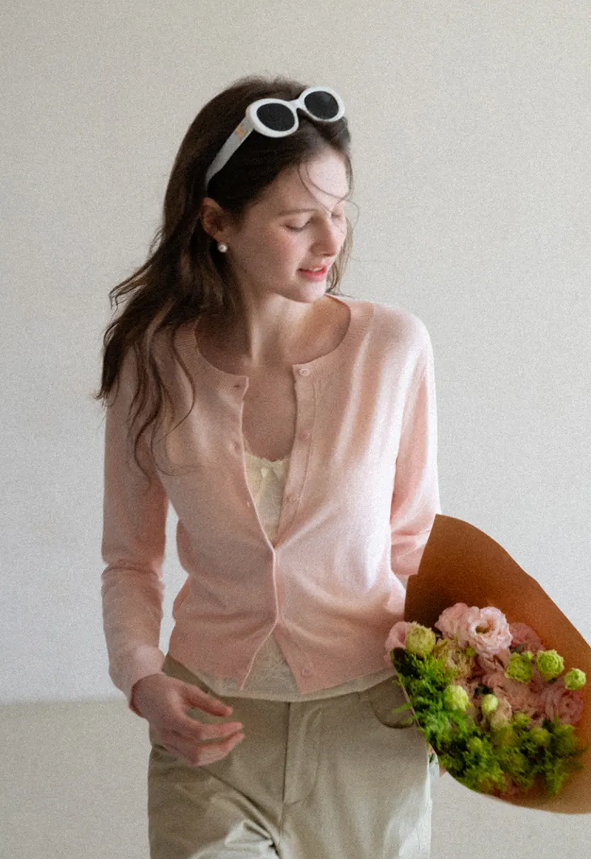 Lightweight Knit Cardigan with Button Front
