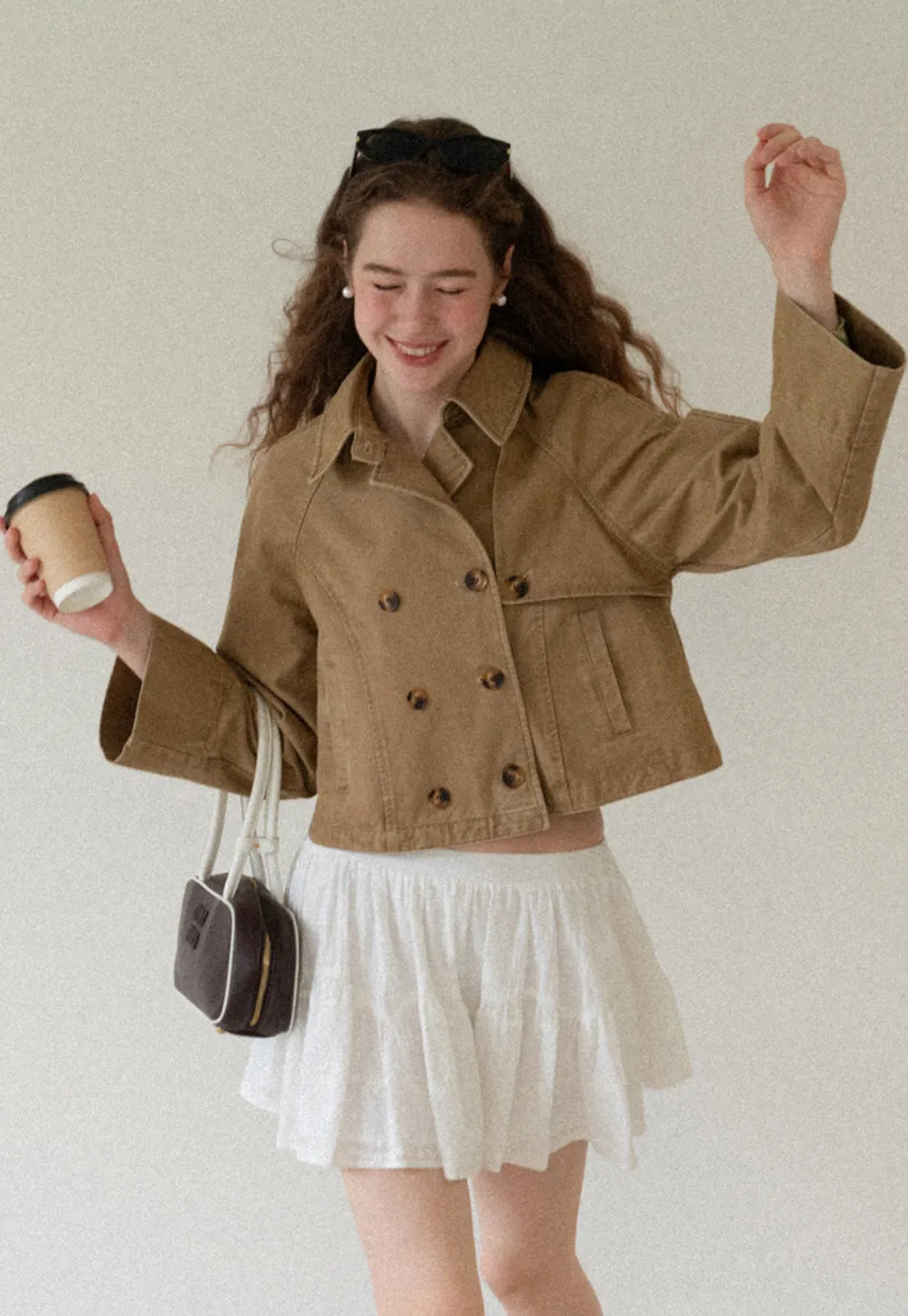 Cropped Double Breasted Short Jacket