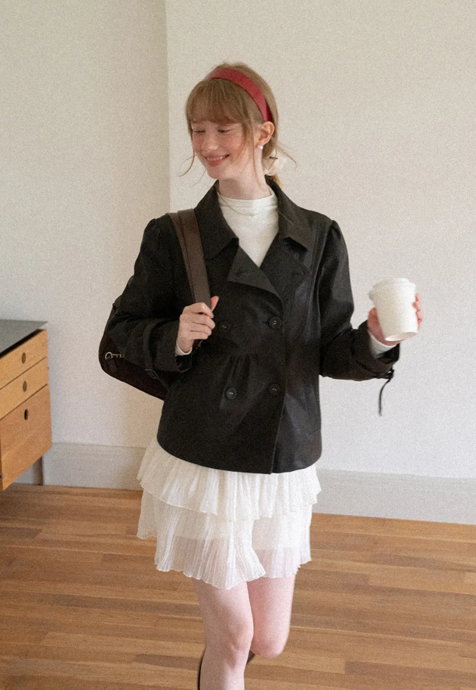 Double Breasted Peplum Short Jacket