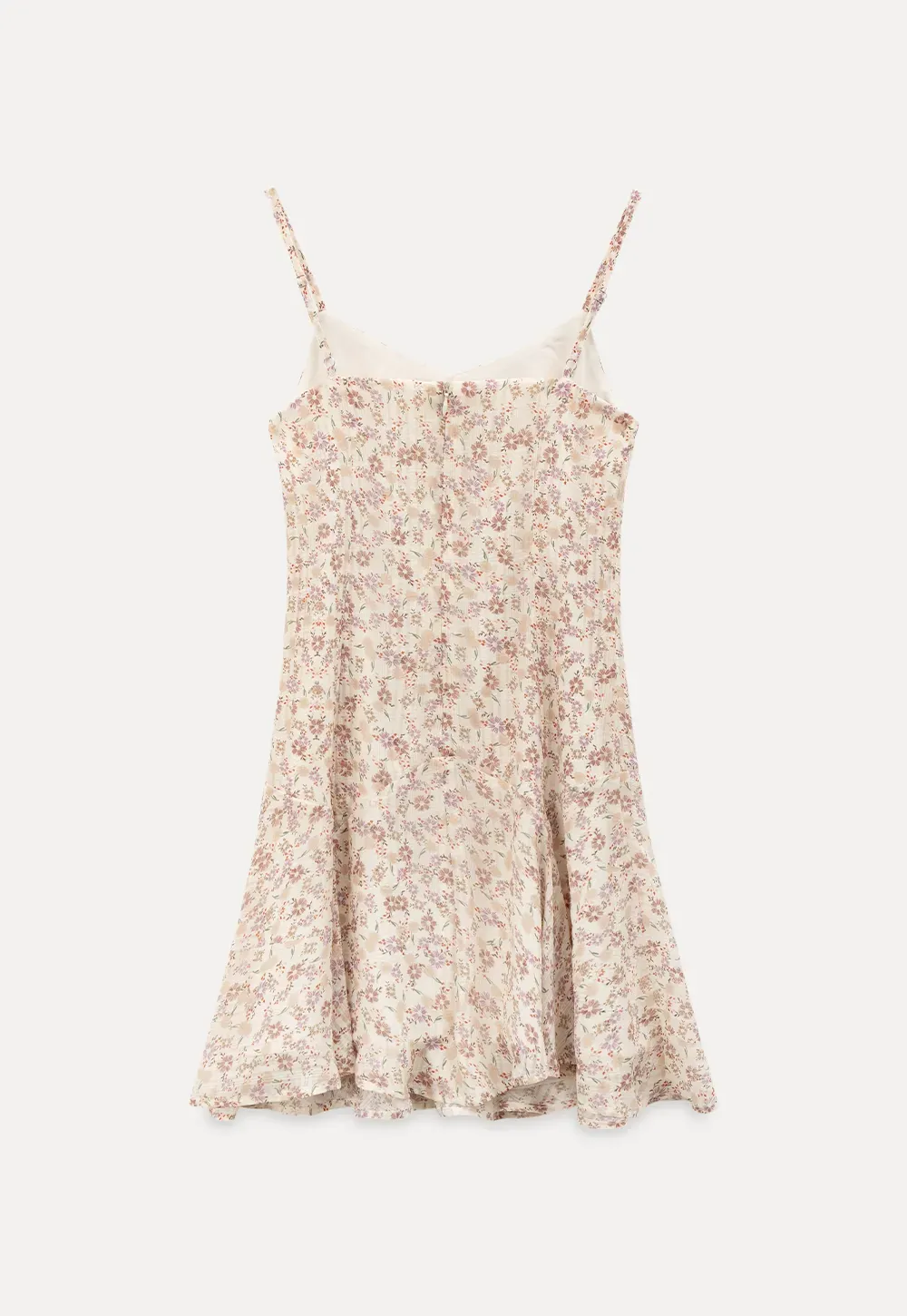 Floral Print Sleeveless Mini Dress with Pleated Skirt