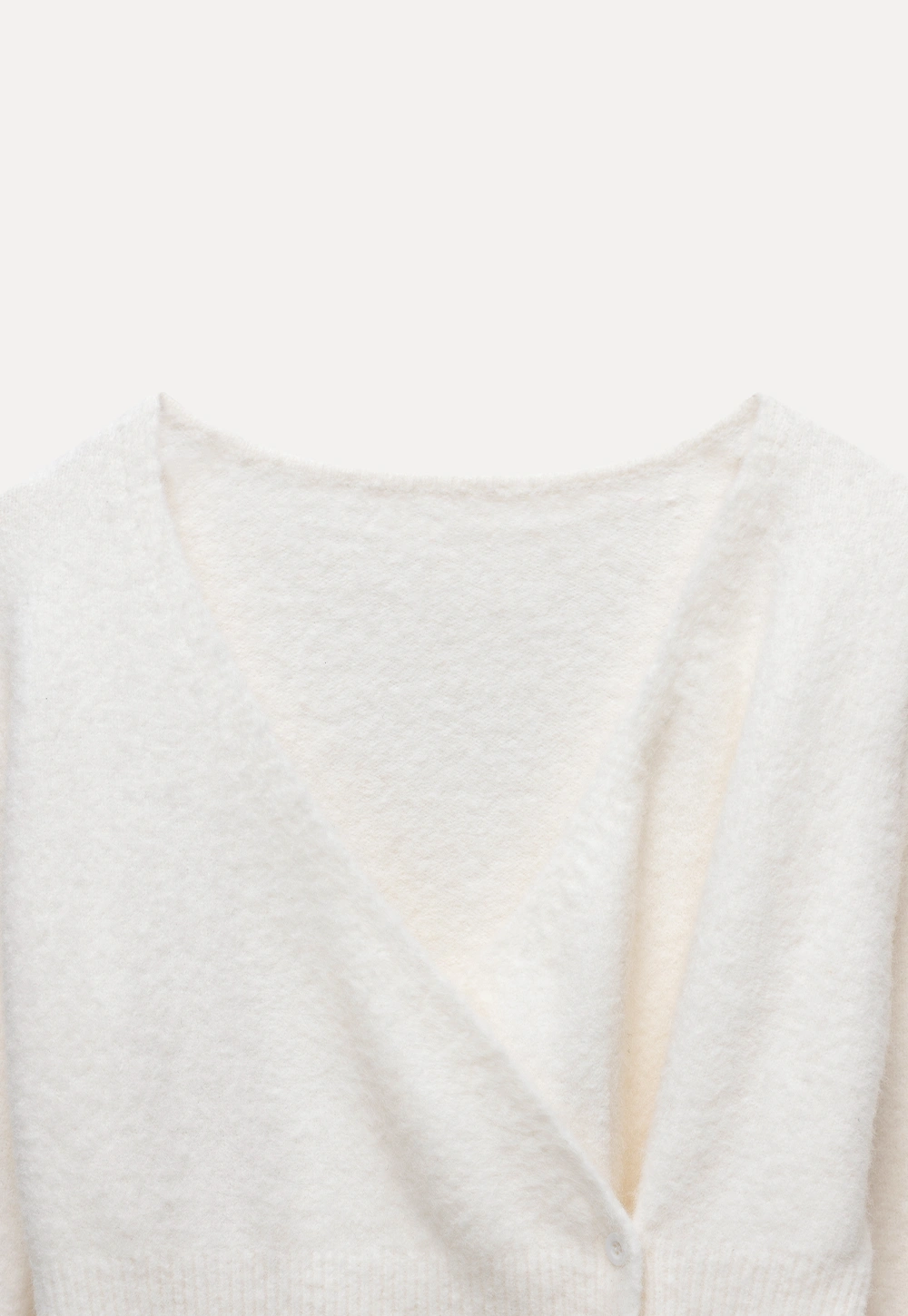 Womens White V-Neck Cardigan