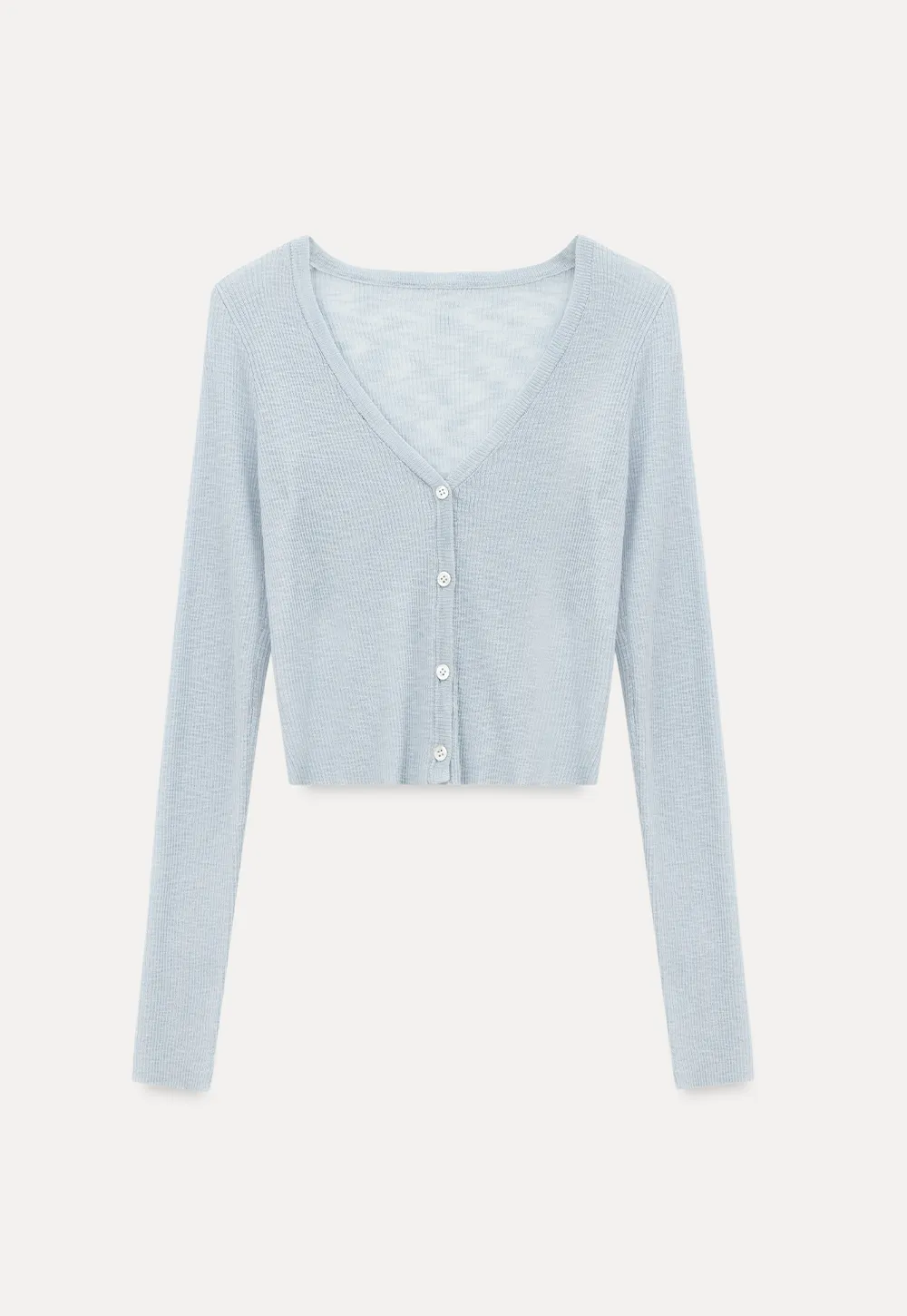 Lightweight Ribbed Knit Cardigan with Open Front
