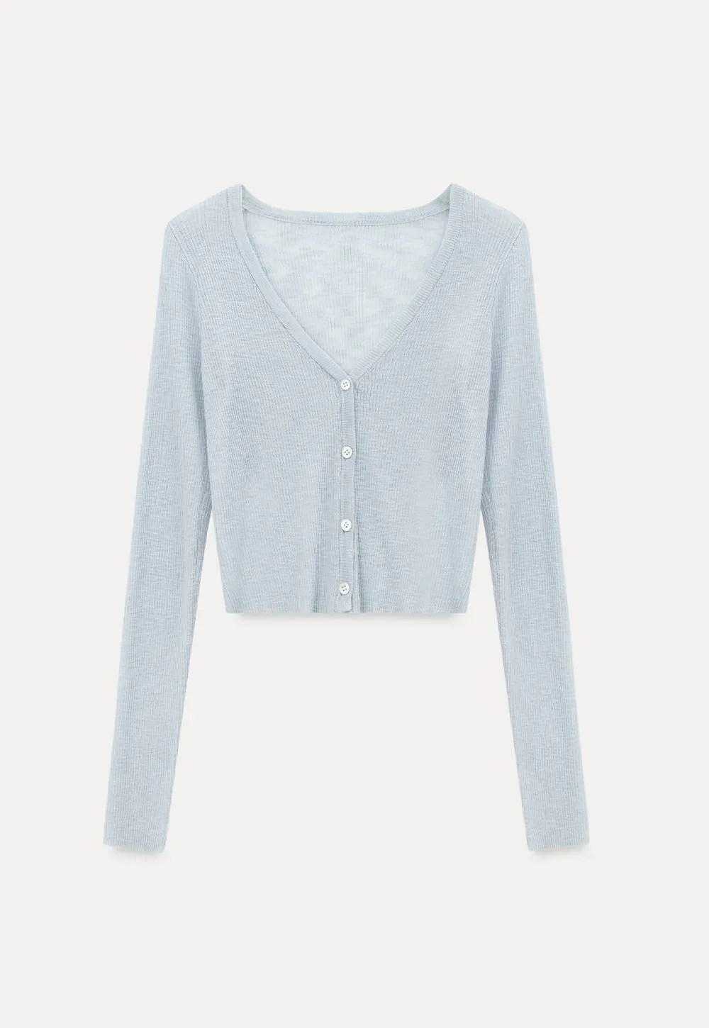 Lightweight Ribbed Knit Cardigan with Open Front