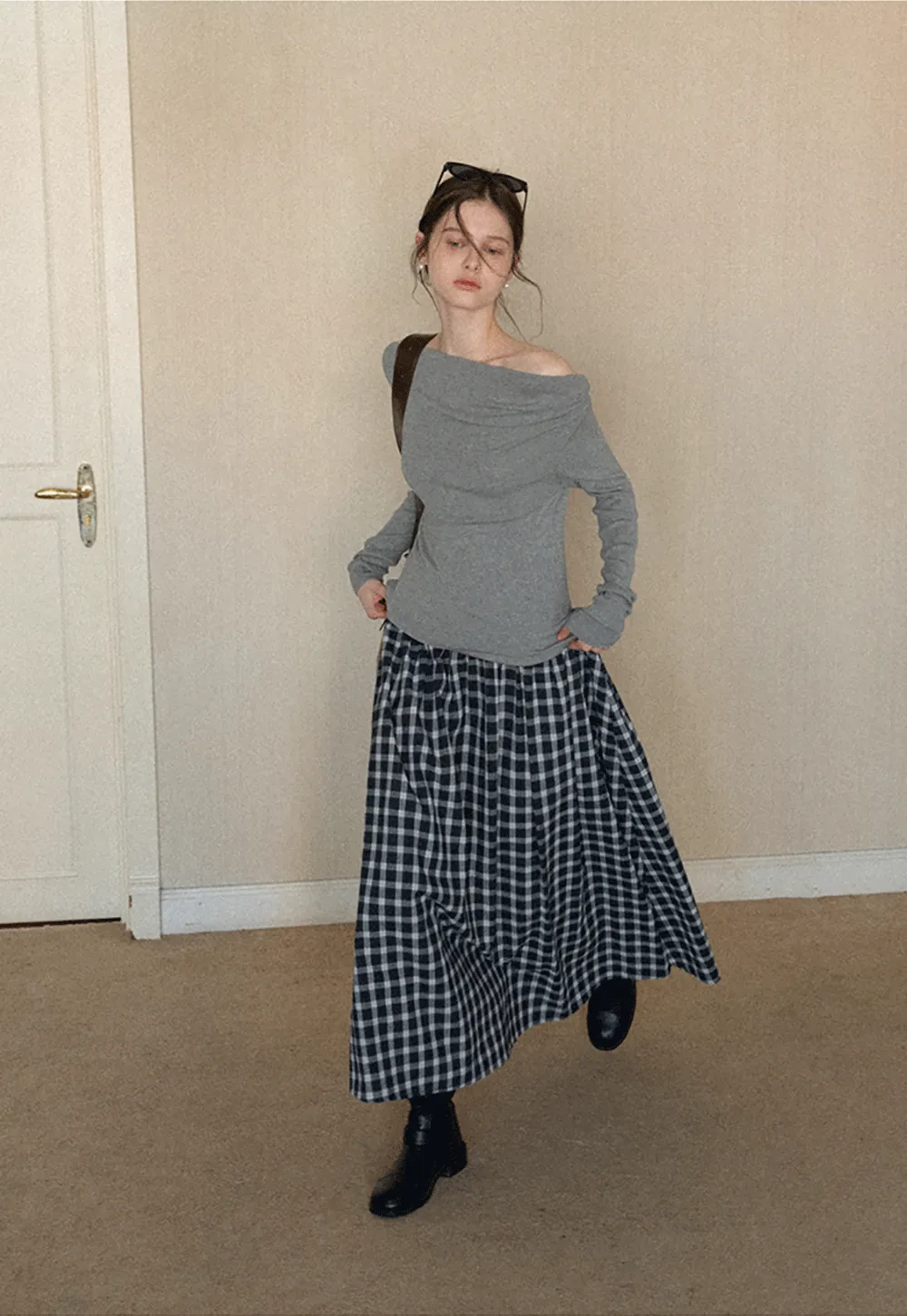 Elegant Off Shoulder Knit Top with Asymmetrical Design