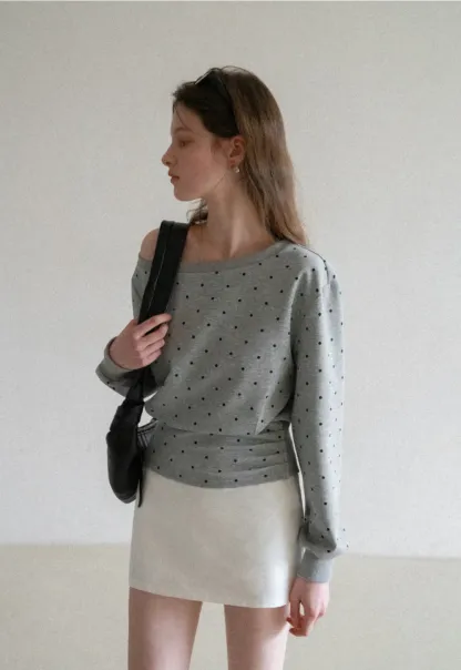 asymmetric sleeve casual sweater top