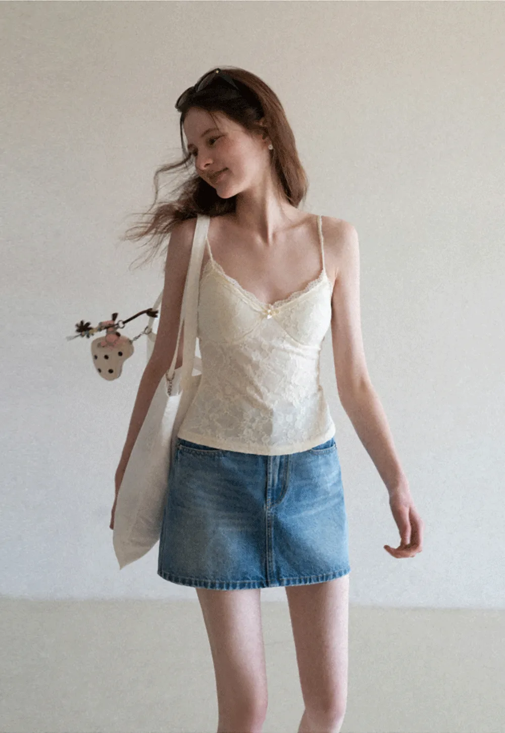 Lace Trimmed Camisole with Thin Straps