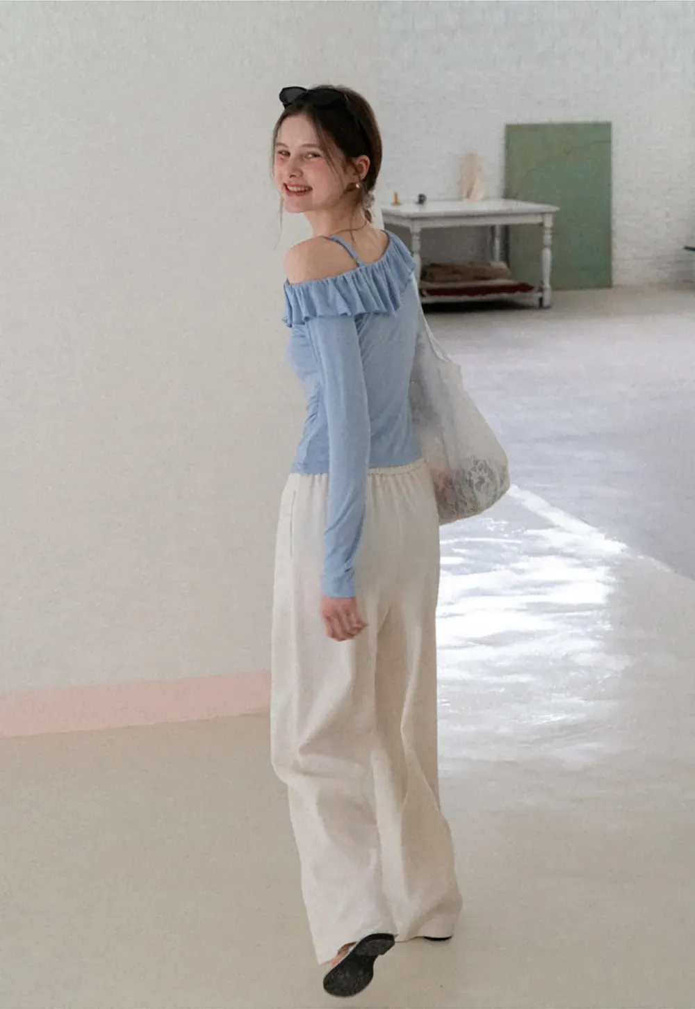 Wide Leg Drawstring Casual Pants