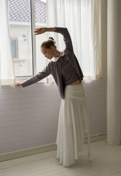 Elegant White Flared Skirt