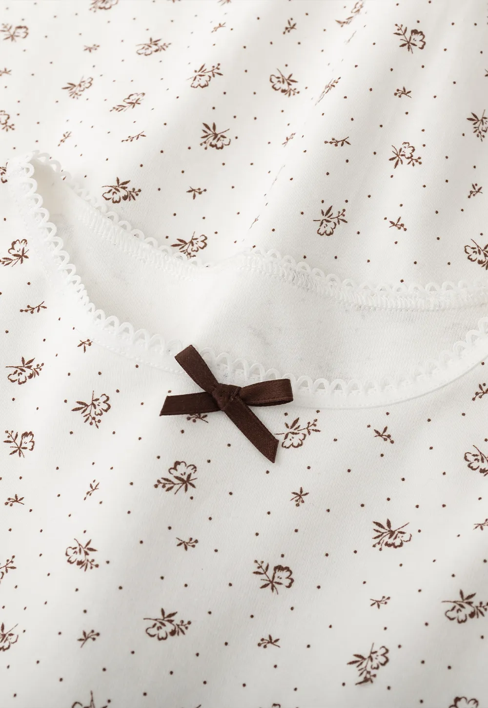 Long Sleeve Floral Print Dress with Cross Neck Detail