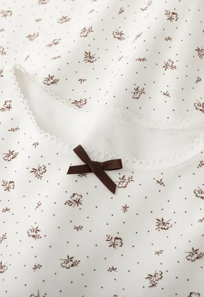 Long Sleeve Floral Print Dress with Cross Neck Detail