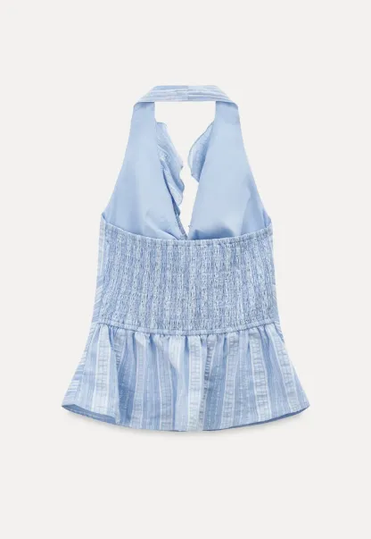 Halter Neck Top with Ruffled Detail