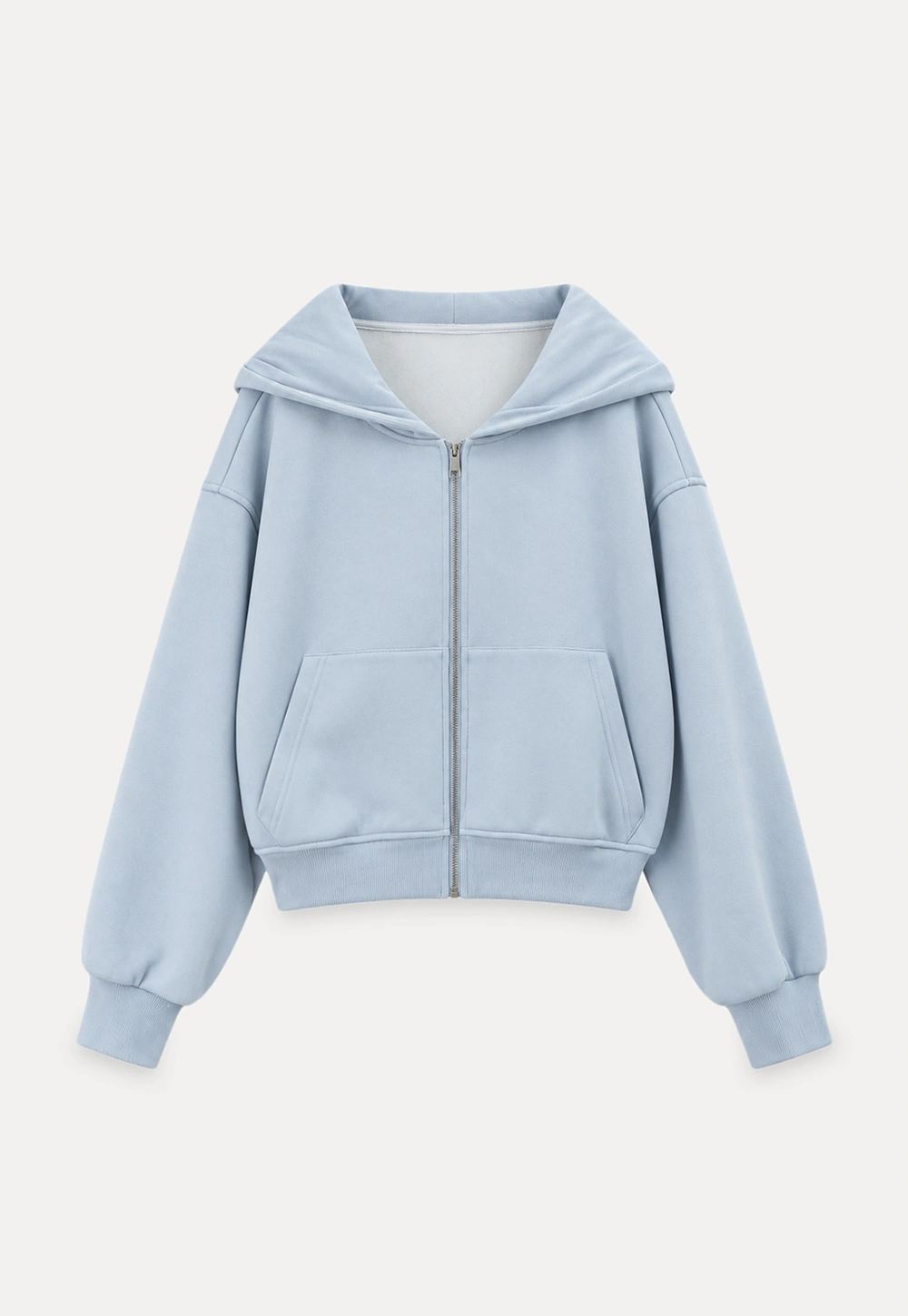Oversized Cropped Hooded Sweatshirt