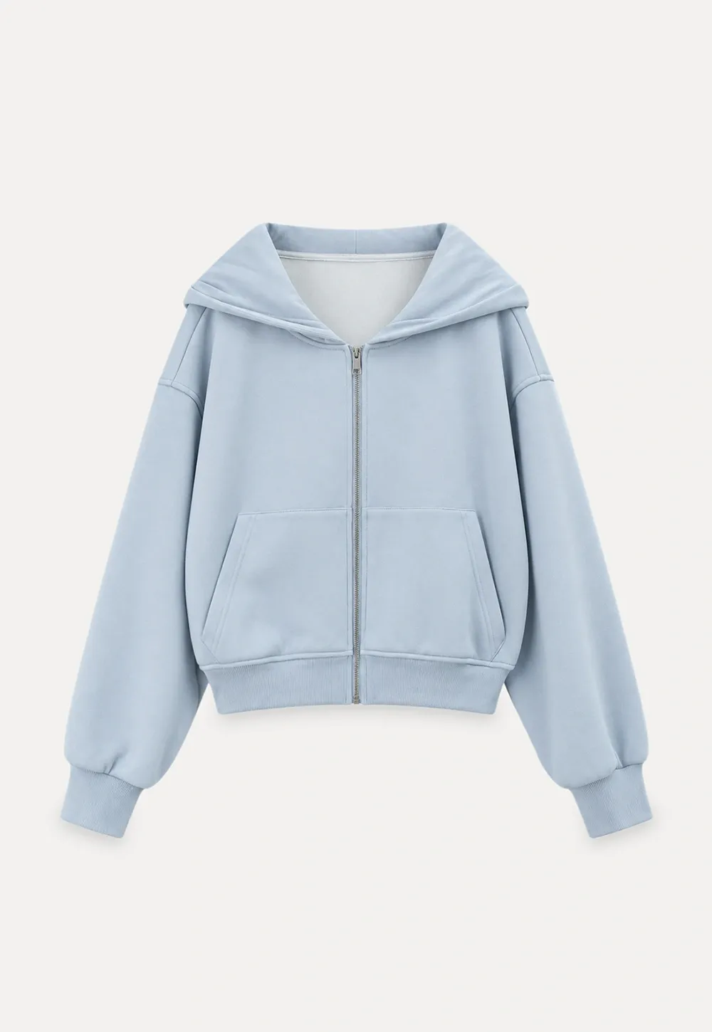 Oversized Cropped Hooded Sweatshirt