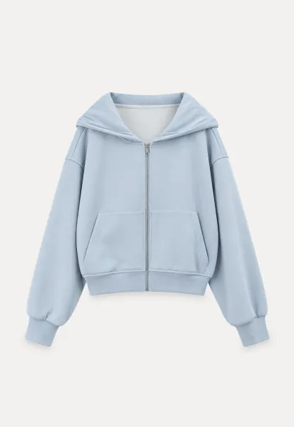 Oversized Cropped Hooded Sweatshirt