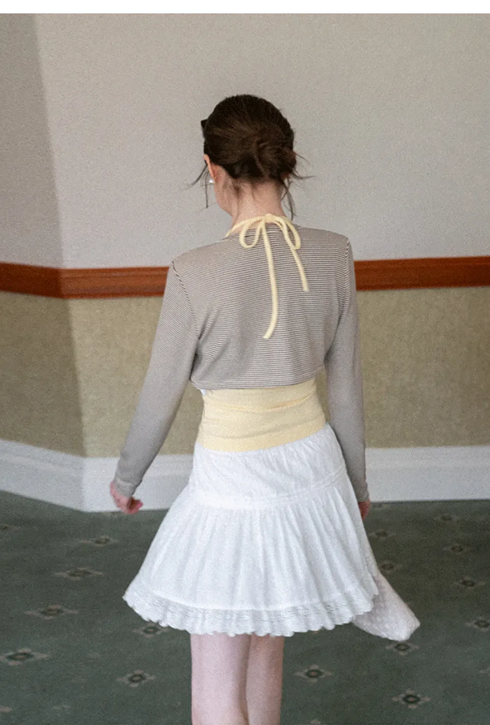 Striped cardigan with buttons and V neck tank top