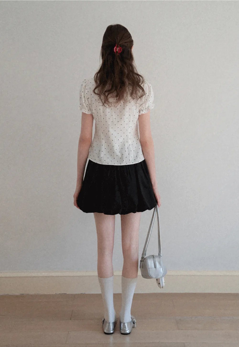 Pleated A-line Skirt with Elastic Waistband