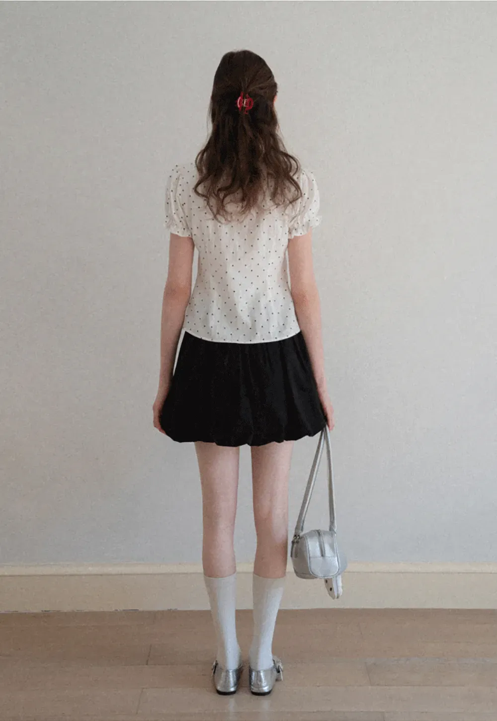 Pleated A-line Skirt with Elastic Waistband