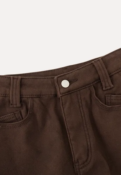 Soft Cotton Wide-Leg Pants with Button Detail