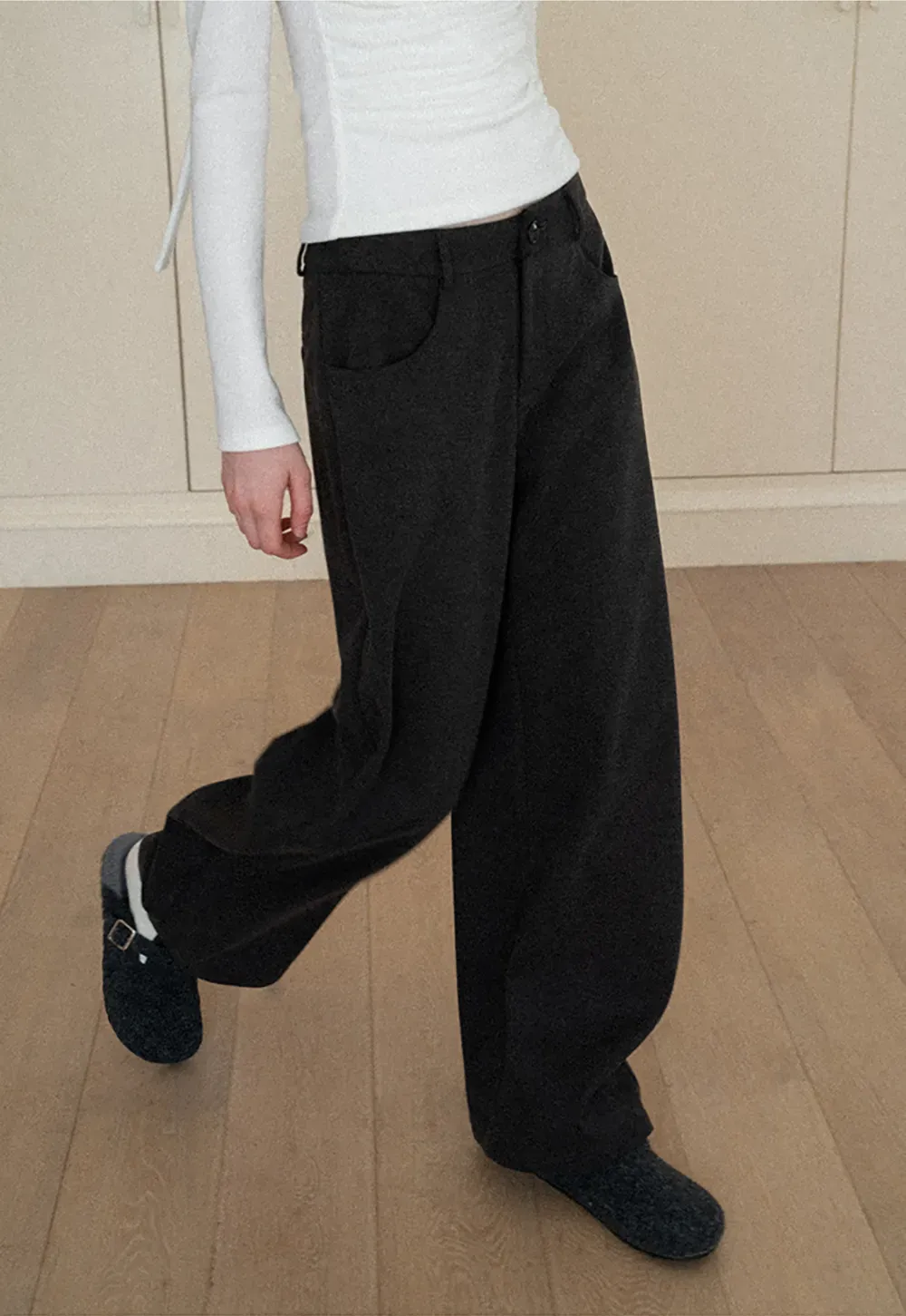 Wide leg high waist casual pants for women