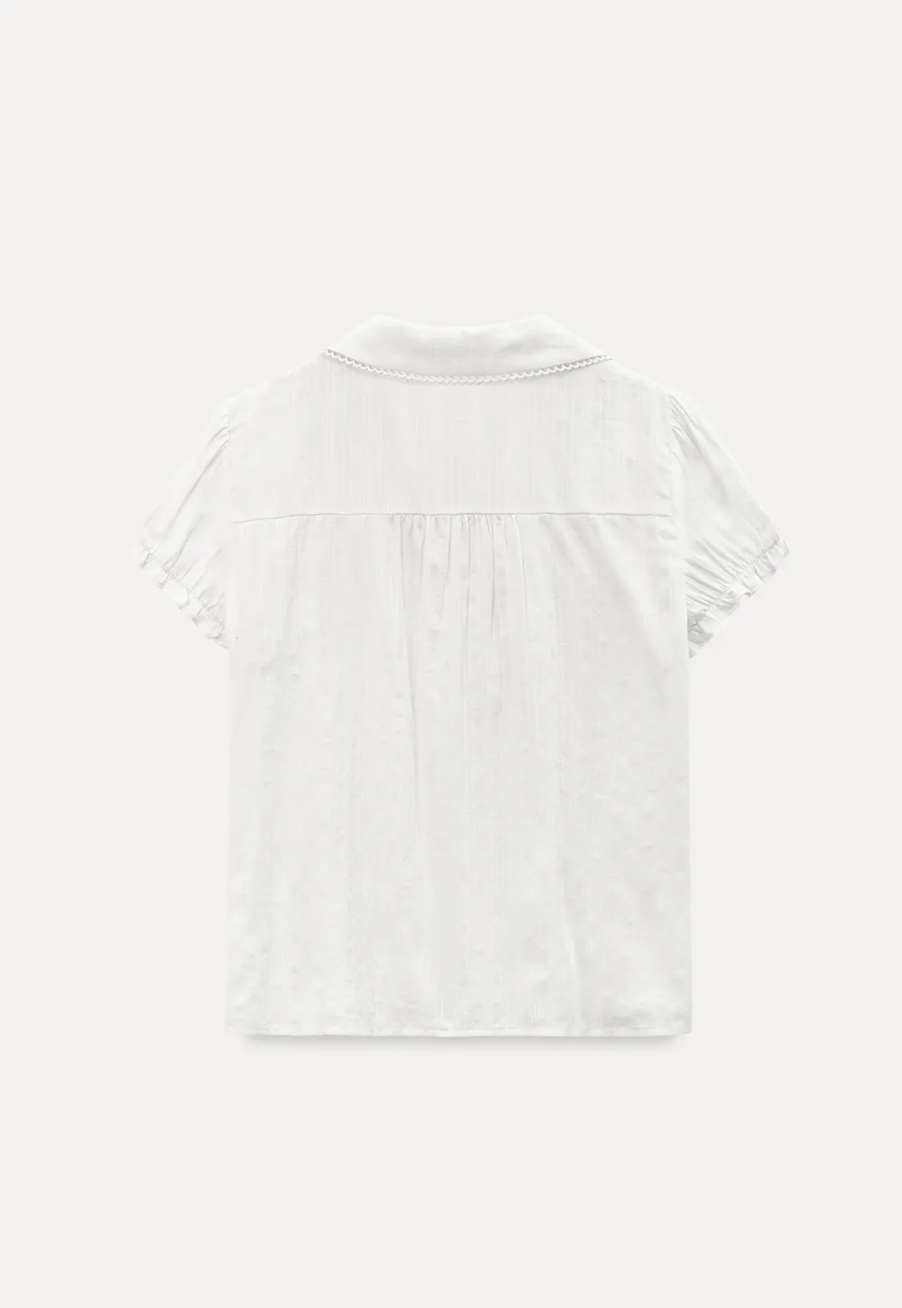 Short Sleeve Shirt with Collar and Button Front